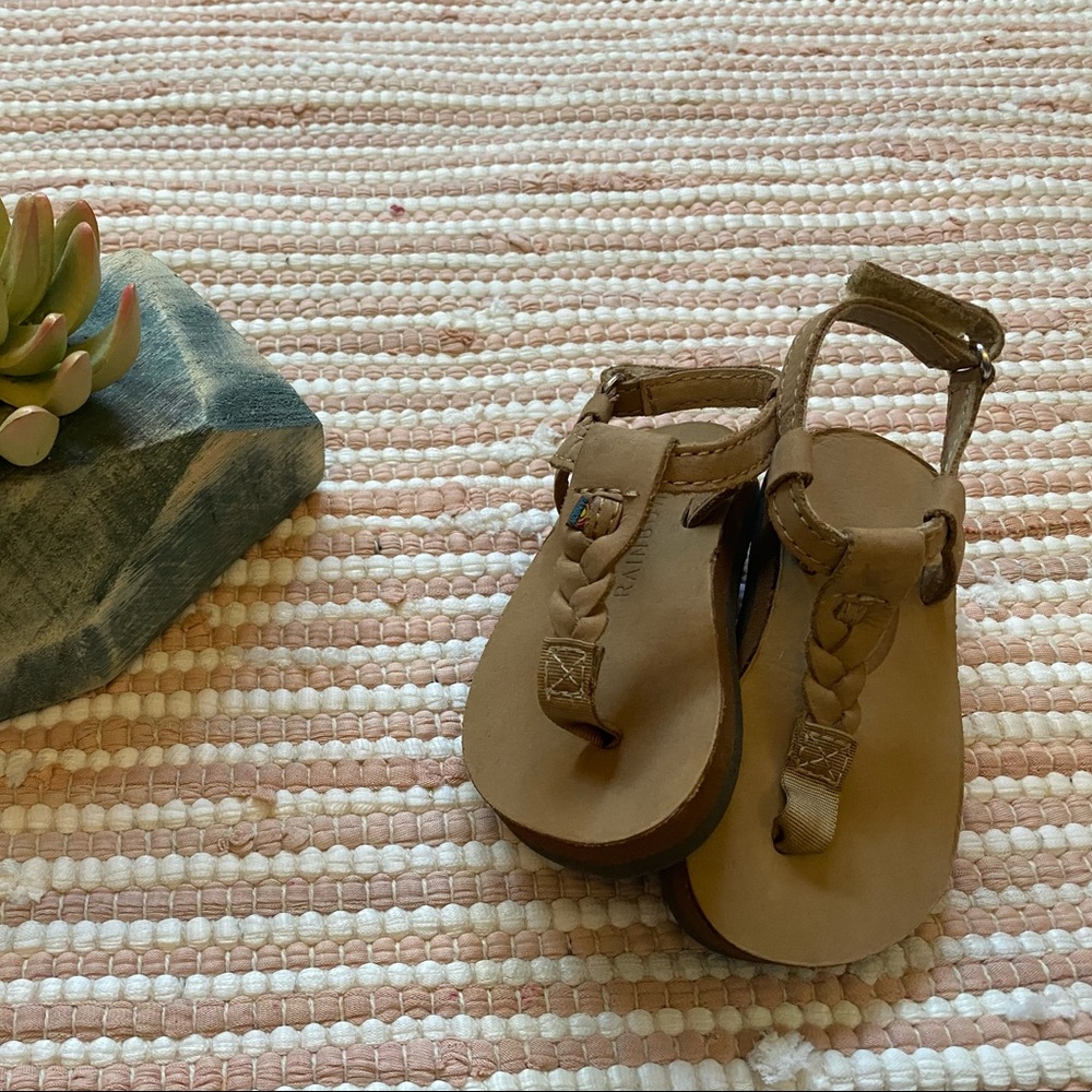 Rainbow Braided T Strap Toddler Sandals Size 2/3